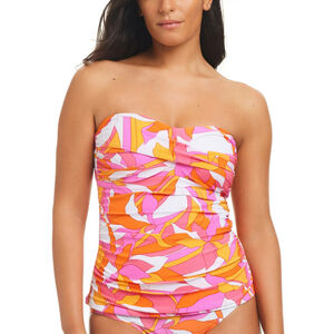 Beyond Control Women's Size 10 Pink Orange Swirl Convertible Tankini Top NWT